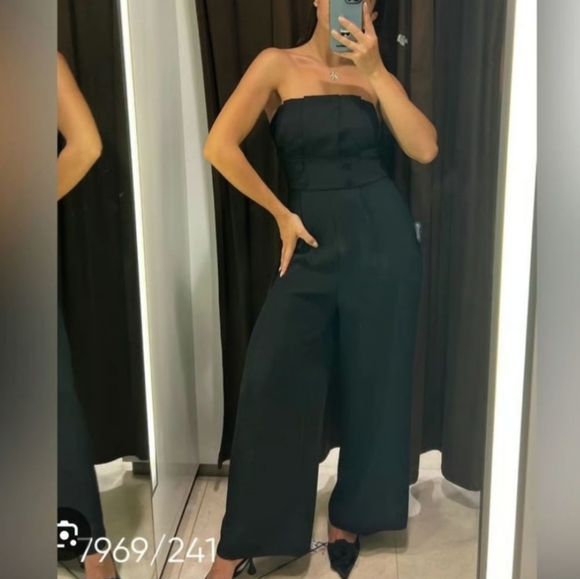 Zara Pants - 🆕️ Zara Strapless Pleated Jumpsuit